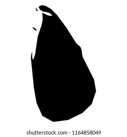 Sri Lanka - solid black silhouette map of country area. Simple flat vector illustration.