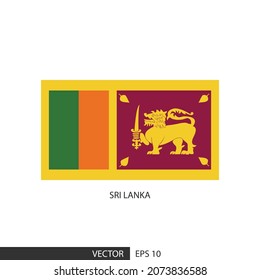 Sri Lanka square flag on white background and specify is vector eps10.