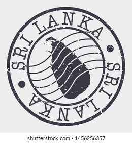 Sri Lanka Stamp Postal. Map Silhouette Seal. Passport Round Design. Vector Icon. Design Retro Travel.