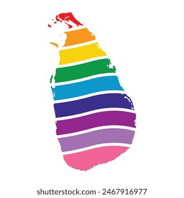 Sri Lanka swoosh silhouette rainbow map