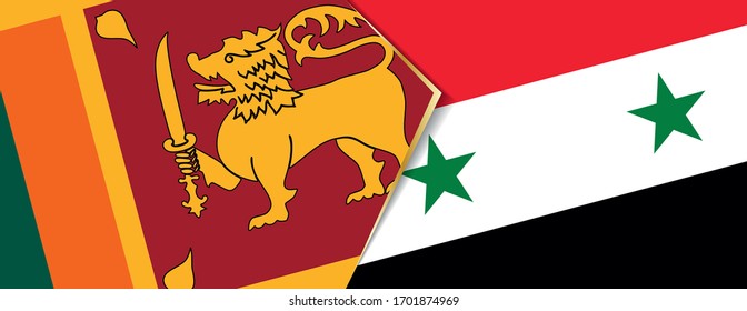 Banderas de Sri Lanka y Siria, dos banderas vectoriales símbolo de relación o confrontación.