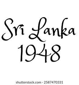 Sri Lanka text vector design isolated in white area