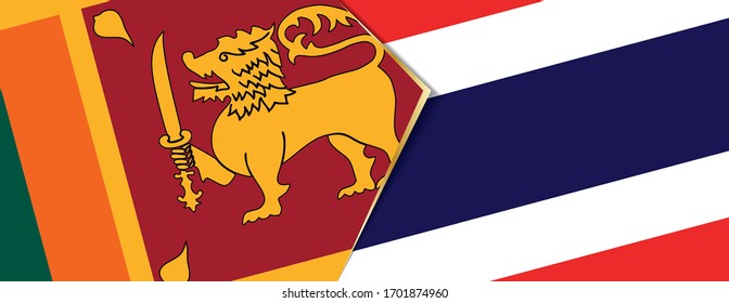 Sri Lanka and Thailand flags, two vector flags symbol of relationship or confrontation.