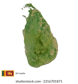 Sri Lanka Topography Country  Map Vector