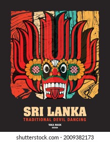 Sri lanka Traditional Devil Dancing Yaka Mask