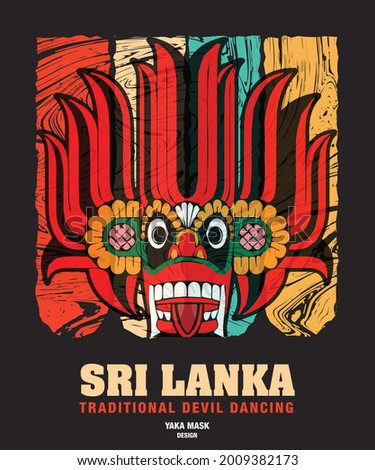 Sri lanka Traditional Devil Dancing Yaka Mask Stok fotoğraf © 