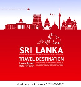 Sri Lanka Travel Destination Vector.