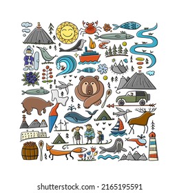 Sri Lanka travel, seamless pattern, background for your design