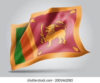 Sri Lanka, bandera vectorial 3d aislada en fondo blanco