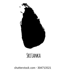 Sri Lanka Vector Black Outline Map Stock Vector (Royalty Free ...