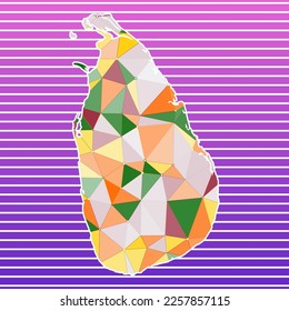 Sri Lanka vector illustration. Sri Lanka design on gradient stripes background. Technology, internet, network, telecommunication concept. Classy vector illustration.