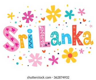 Sri Lanka vector lettering decorative type