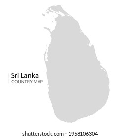 Sri Lanka vector map country silhouette travel illustration. Sri Lanka Colombo background