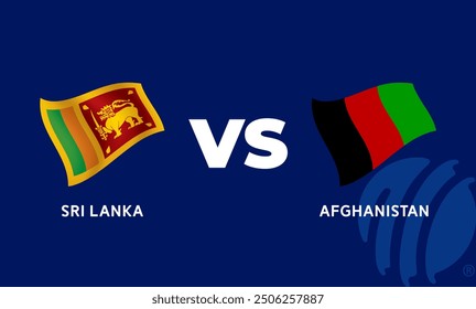 Sri Lanka VS Afghanistan International Cricket Flag Badge Design Template Vector Illustration.