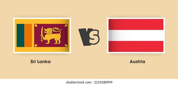 Sri Lanka vs Austria flags placed side by side. Creative stylish national flags of Sri Lanka vs Austria with background