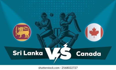 Sri Lanka VS Canada , Canada Vs Sri Lanka cricket match , Cricket match concept with creative illustration.eps