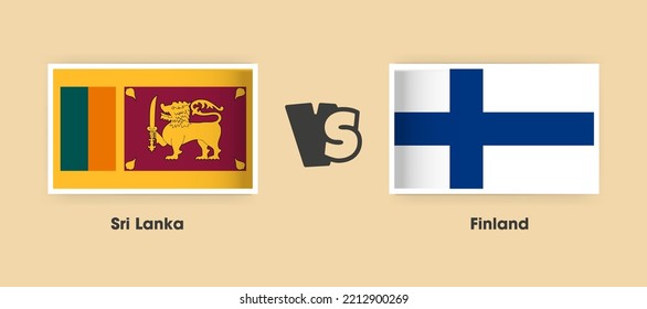 Sri Lanka vs Finland flags placed side by side. Creative stylish national flags of Sri Lanka vs Finland with background