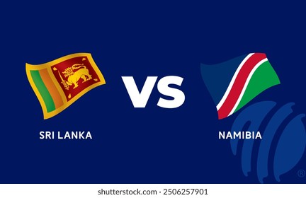 Sri Lanka VS Namibia International Cricket Flag Badge Design Template Vector Illustration.