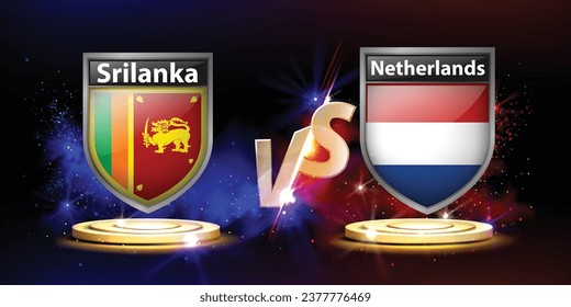 Sri Lanka VS Netherland ICC cricket world CUP banner design template. vector illustration