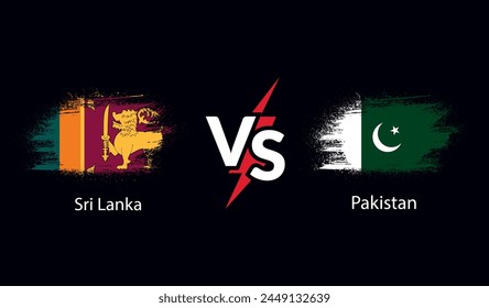 Sri Lanka vs Pakistan country flags template. LK vs PK