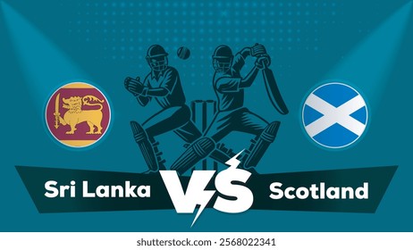 Sri Lanka VS Scotland , Scotland Vs Sri Lanka cricket match , Cricket match concept with creative illustration.eps