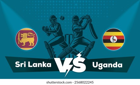 Sri Lanka Vs Uganda , Uganda VS Sri Lanka cricket match , Cricket match concept with creative illustration.eps