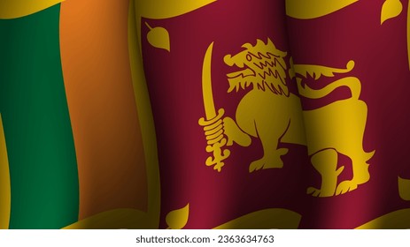 sri lanka waving flag background design vector illustration suitable for poster design about holiday, feast day and national independence day on sri lanka