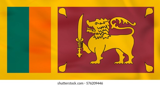 Sri Lanka waving flag. Sri Lanka national flag background texture. Vector illustration.