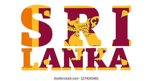 Sri Lanka word with Sri lankan flag.sri lankan map flag