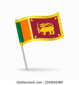 Das Layout des Pin-Zeigers in Sri Lanka. Vektorgrafik.