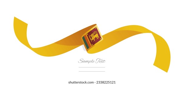 Ilustración vectorial de la cinta de la bandera de Sri Lanka. Bandera de Sri Lanka en abstracto aislado sobre fondo de color blanco