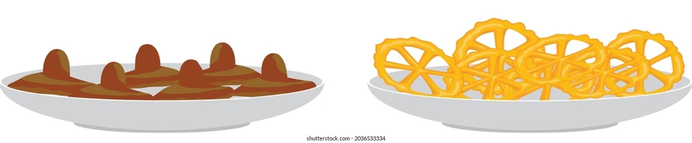 Sri Lankan New Year Sweets Vector