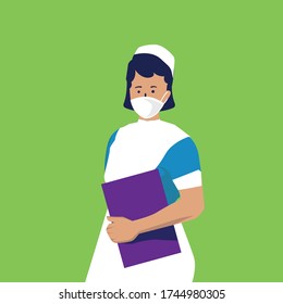 Sri Lankan Nurse Vector Illustration