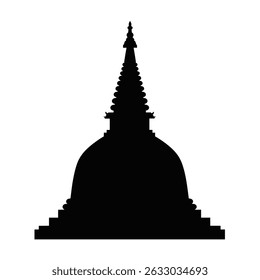 Sri lankan stupa silhouette sacred buddhist temple