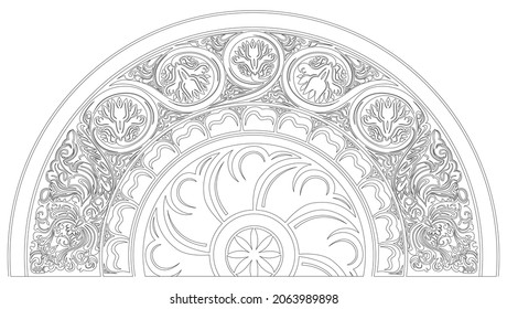 Sri Lankan Traditional Art Sadakada Pahana, Vector illustration