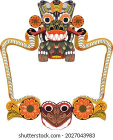  Sri Lankan Traditional Devil Mask Vector