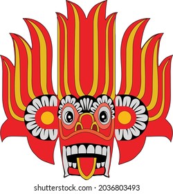 Sri Lankan Traditional Devil Mask Vector Art