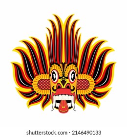 Sri Lankan traditional Fire Dancer devil Mask vector illustration