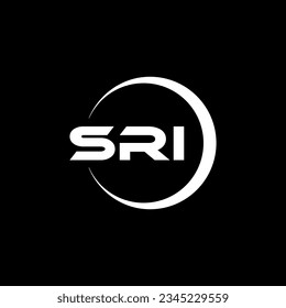 SRI letter logo design with white background in illustrator. Vector logo, calligraphy designs for logo, Poster, Invitation, etc.