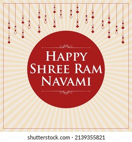 Sri Ram Navami hindi translate: Happy Ram Navami , a Hindu festival celebrated of Lord Ram, background, Hindi typography with Ram mandir , poster, banner design