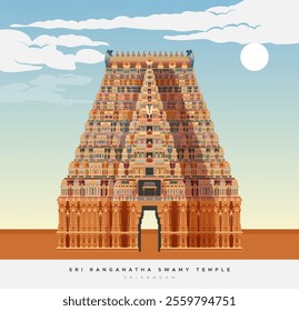 Sri Ranganatha Swamy Temple, Srirangam - Stock Illustration as EPS 10 File