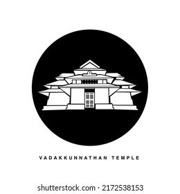 Sri Vadakkunnathan Temple, Thrissur vector icon. Lord Vadakkunnathan Temple icon. 