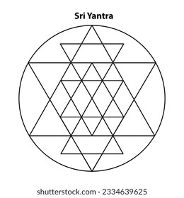 Sri yantra. Scared Geometry Vector Design Elements. This is religion, philosophy, and spirituality symbols. the world of geometry with our intricate illustrations.