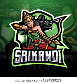 Diseño de logotipo de mascota de deportes de Srikandi