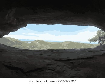 Srilanka schöne Höhle Vektorkunst
