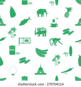 Sri-lanka country symbols seamless green pattern eps10