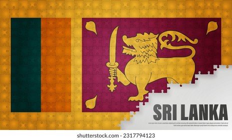 SriLanka jigsaw flag background. Element of impact for the use you want to make of it.
