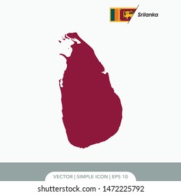 Srilanka map and vector flag template