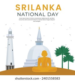 Srilanka national day 4 February background. Social Media banner template. Vector Illustration.