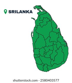Srilanka simple flat vector illustration map